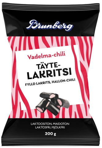 Brunberg Vadelma-Chili Täytelakritsi 200g - Scandinavian Goods