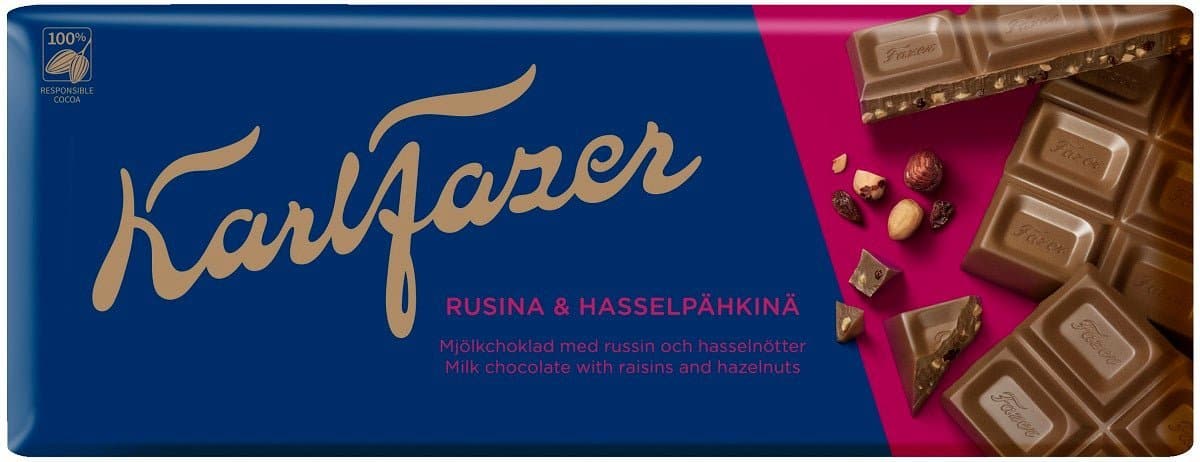 Karl Fazer Raisins & Hazelnuts 200g, 20-Pack - Scandinavian Goods
