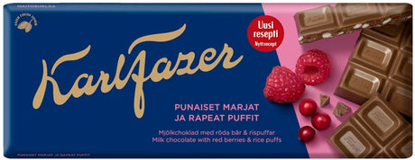 Karl Fazer Red Berries Milk Chocolate 180g, 21-Pack - Scandinavian Goods