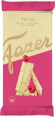 Karl Fazer Thins White Chocolate with Raspberry 95g - Scandinavian Goods