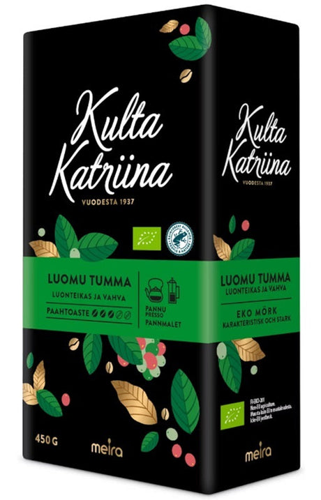 Kulta Katriina Organic Dark Coarse Ground Coffee 450g, 12-Pack - Scandinavian Goods