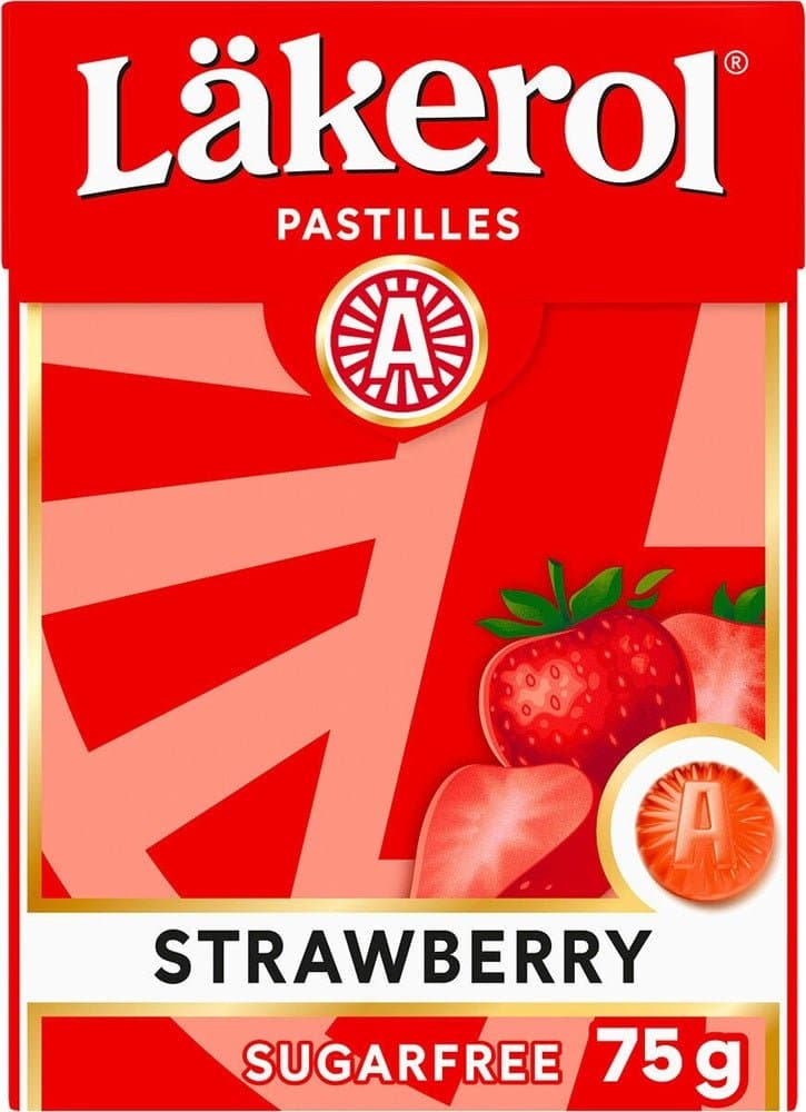 Läkerol Strawberry 75g, 12-Pack - Scandinavian Goods