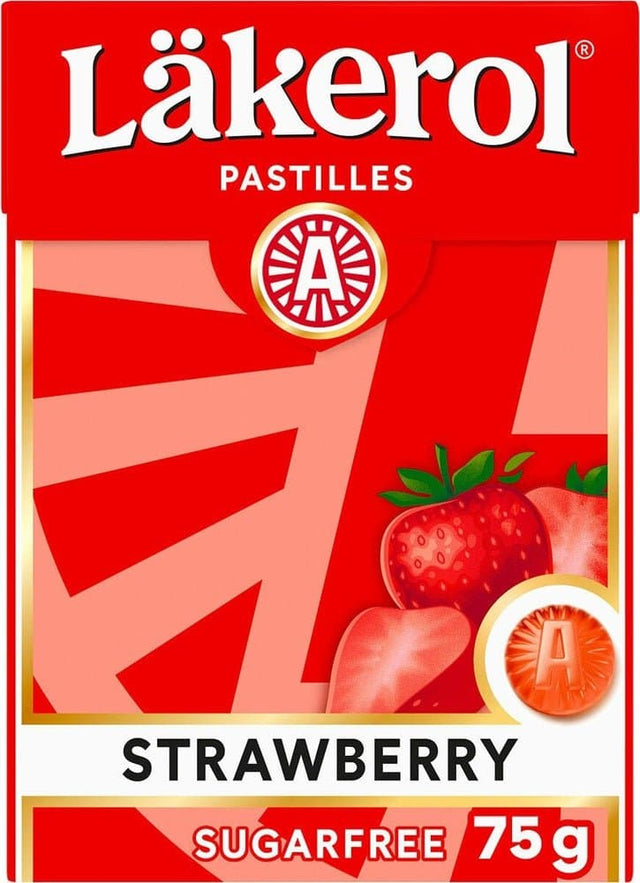 Läkerol Strawberry 75g, 12-Pack - Scandinavian Goods