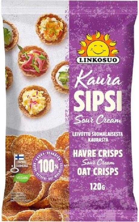 Linkosuo Sour Cream Oat Crisps 120g, 10-Pack - Scandinavian Goods