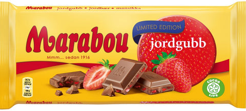 Marabou Jordgubb Milk Chocolate 185g, 10-Pack - Scandinavian Goods