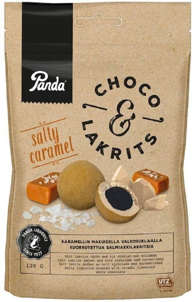 Panda Choco & Lakrits Salty Caramel 120g, 14-Pack - Scandinavian Goods