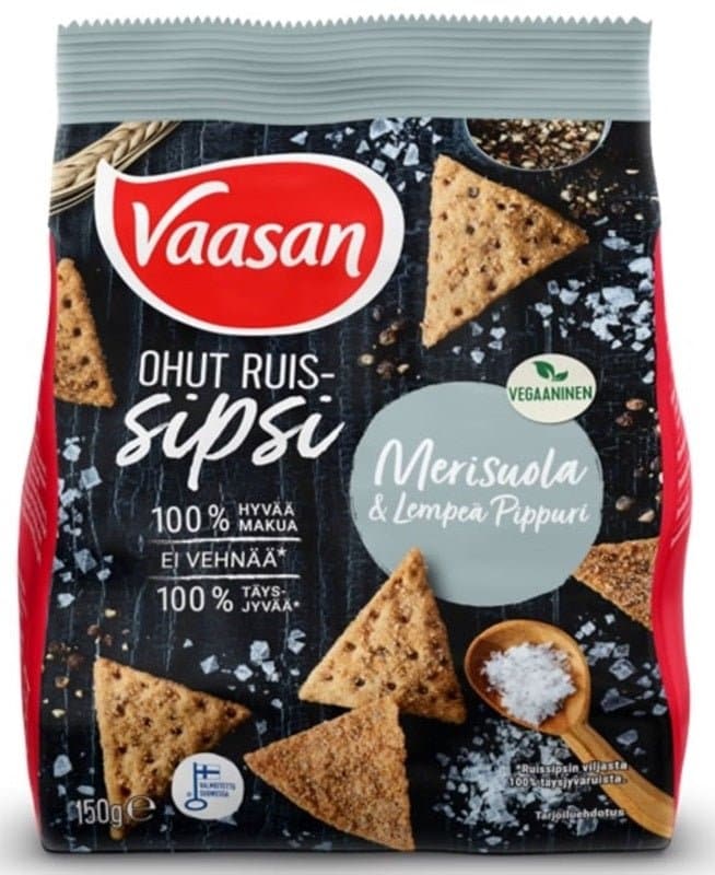 Vaasan Sea Salt & Mild Pepper Rye Crisps 150g - Scandinavian Goods