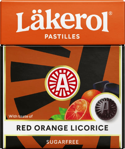 Läkerol Red Orange Licorice 25g, 48-Pack - Scandinavian Goods