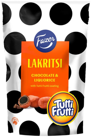 Lakritsi Chocolate Tutti Frutti 135g, 12-Pack - Scandinavian Goods