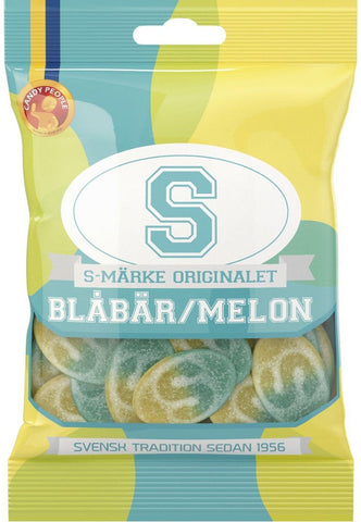 S-Märke Blåbär/Melon 80g, 24-Pack - Scandinavian Goods