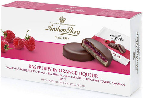 Anthon Berg Raspberry in Orange Liqueur 220g, 8-Pack - Scandinavian Goods