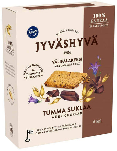 Jyväshyvä Välipalakeksi Dark Chocolate 180g, 10-Pack - Scandinavian Goods