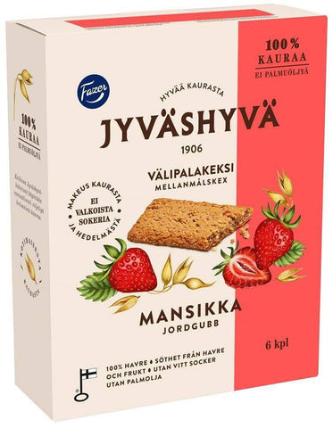 Jyväshyvä Välipalakeksi Strawberry 180g, 10-Pack - Scandinavian Goods