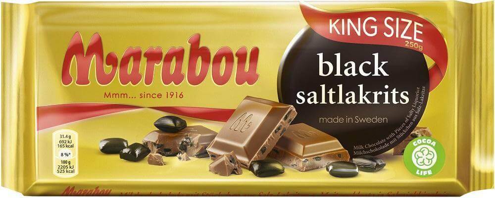 Marabou King Size Black Saltlakrits 220g - Scandinavian Goods